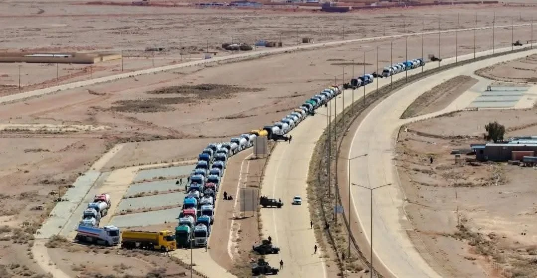 حركة تجارية نشطة في منفذ طريبيل بواقع ألف شاحنة يومياً